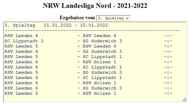 Landesliga Nord 3. Spieltag Spielplan (radball.at)