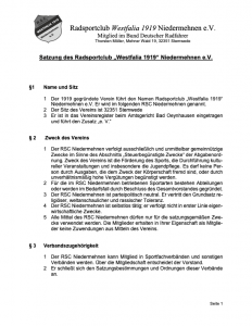 Satzung des RSC Niedermehnen 12.01.2022